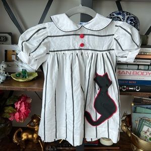 Vintage  | Novelty Cat 3D Whiskers Applique Dress